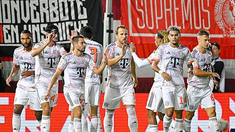 Harry Kane (M) und seine M&uuml;nchner testen im Sommer beim SV Wehen Wiesbaden. (Archivbild)