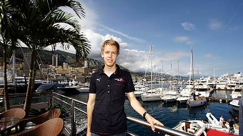 Sebastian Vettel im Yachthafen von Monte Carlo.