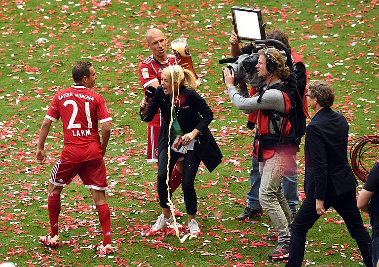 So feiert der FC Bayern die Meisterschaft.