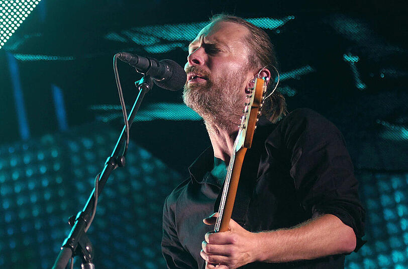 Der Sänger Thom Yorke der englischen Band Radiohead