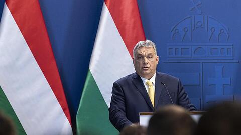 Viktor Orban bei einer Pressekonferenz in Budapest.