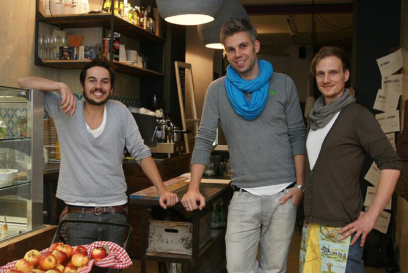 Zwei Jahre haben Dimitri Tzapos, Dimitri Daoutis und Christian Hildebrand (v. l.) am Konzept gefeilt, nun haben sie das &bdquo;Nudo&ldquo; eröffnet.
