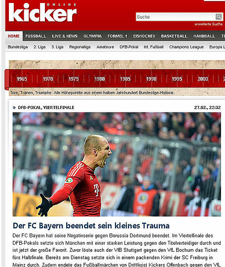 Der Kicker attestiert dem FC Bayern das Ende eines "kleinen Traumas"