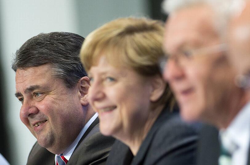 Treffen im Kanzleramt: Sigmar Gabriel und Angela Merkel tagten mit den Ministerpräsidenten.