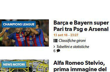 Und in Italien? Bei "Corriere dello Sport" fast man sich kurz: "Barca und Bayern super - Unentschieden zwischen PSG und Arsenal"