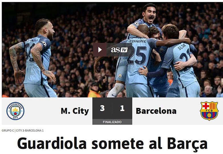 Bei einigen war dann Manchester City wichtiger: "Guardiola demütigt Barca" - AS (Spanien)