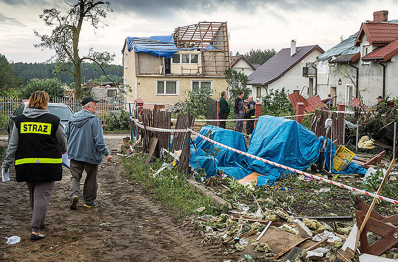 Heftige Unwetter haben in Polen zu Überschwemmungen und Verwüstungen geführt.