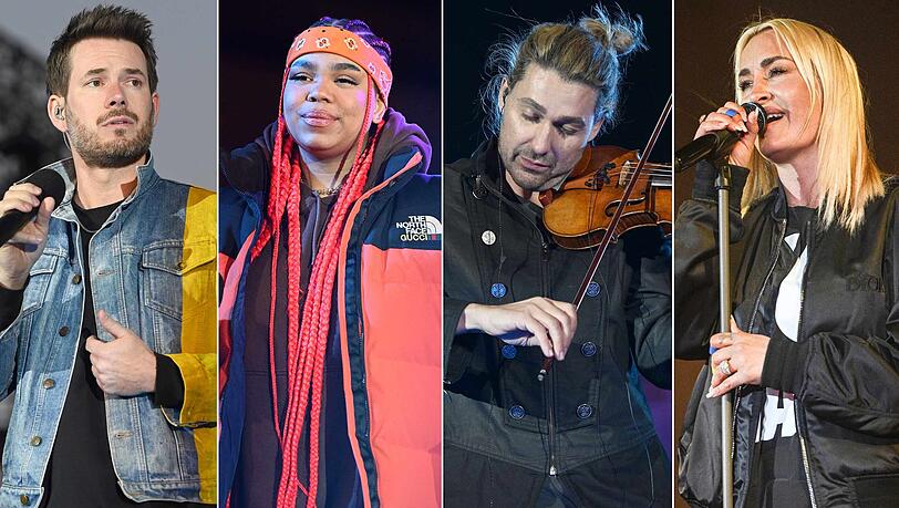 Künstler wie Johannes Strate, Zoe Wees, David Garrett und Sarah Connor traten beim "Sound of Peace" in Berlin auf. Künstler wie Johannes Strate, Zoe Wees, David Garrett und Sarah Connor traten beim "Sound of Peace" in Berlin auf.