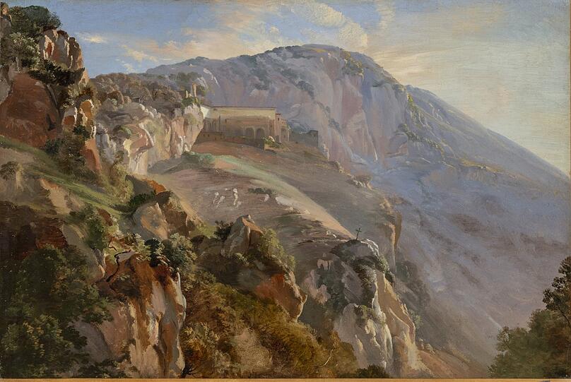Das "Kloster im Gebirge bei Subiaco" (um 1833/35) gehört zu den Höhepunkten aus Nerlys Zeit in Rom.