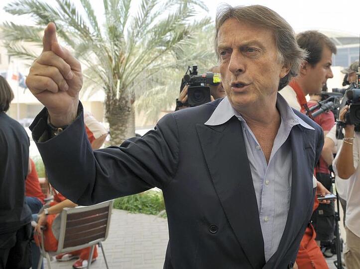 Ferraris Präsident Luca di Montezemolo gestikuliert beim GP von Bahrain in Sachir.