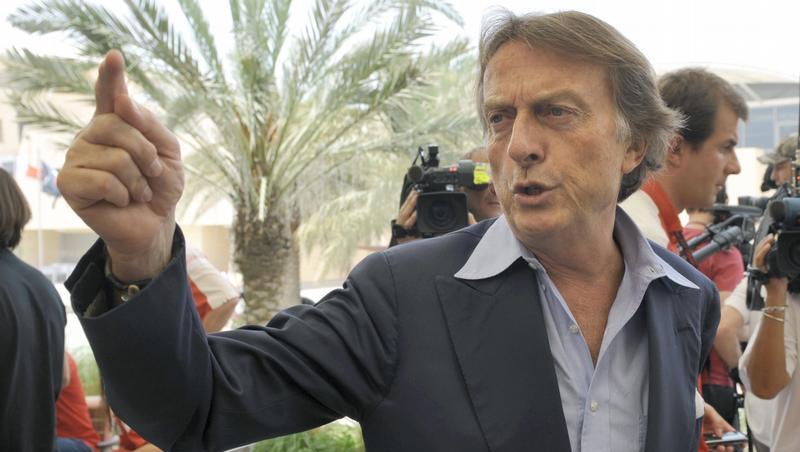 Ferraris Präsident Luca di Montezemolo gestikuliert beim GP von Bahrain in Sachir. Ferraris Präsident Luca di Montezemolo gestikuliert beim GP von Bahrain in Sachir.
