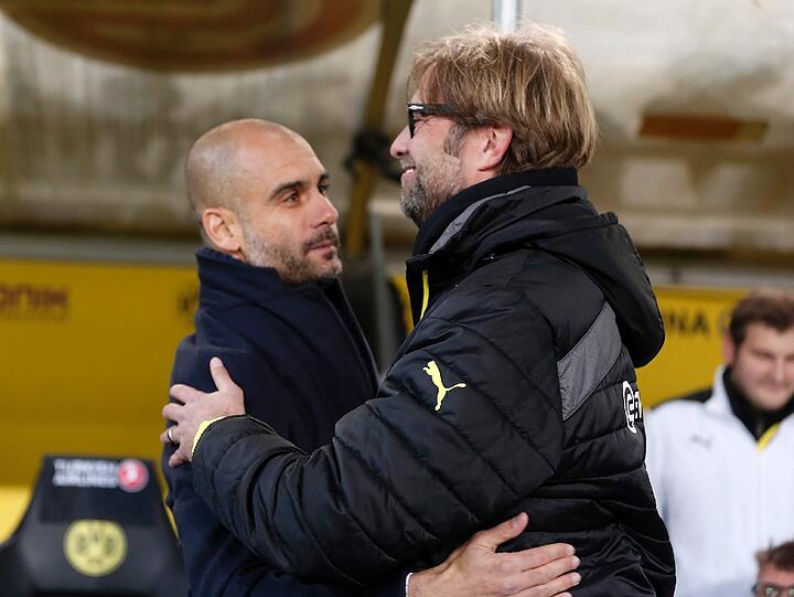Pep Guardiola (l.) und Jürgen Klopp.