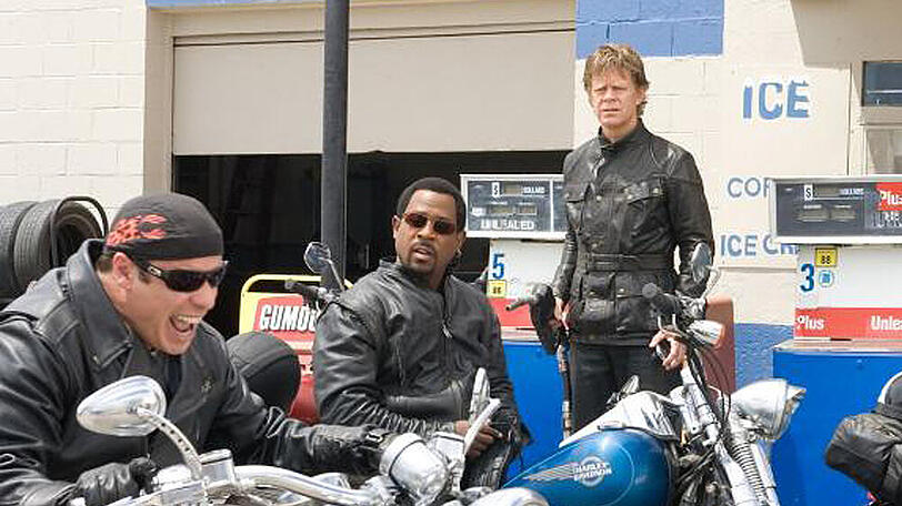 "Born to Be Wild - Saumäßig unterwegs": Woody (John Travolta), Bobby (Martin Lawrence) und Dudley (William H. Macy, v.l.) gehen auf einen Motorradtrip in die Highway-Wildnis der USA