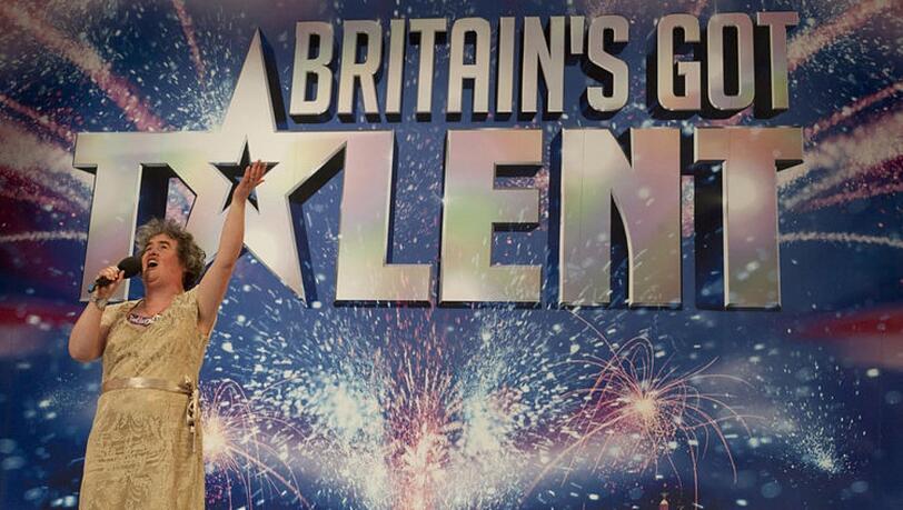 Auch ein Sujet von Peter Stamm: Susan Boyle 2009 in der Samstagabend-Show &bdquo;Britain&rsquo;s Got Talent&ldquo; in Glasgow.