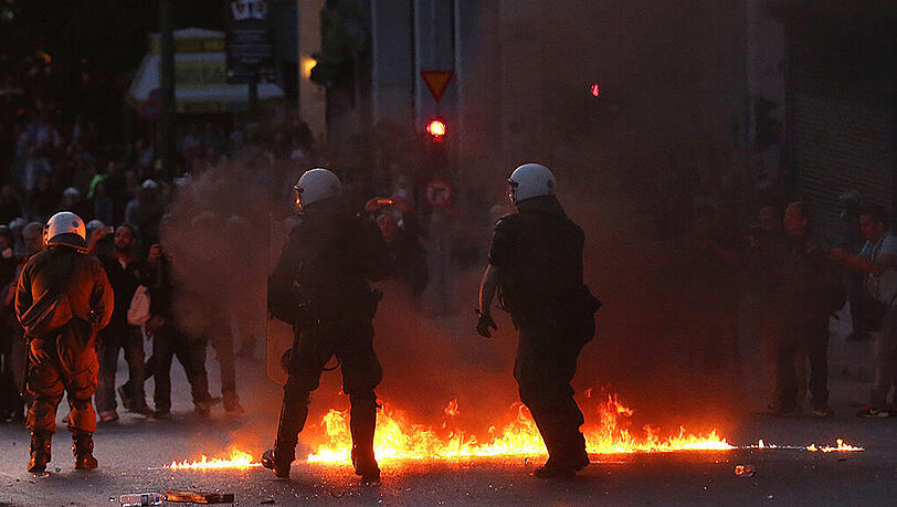 Die Polizei schätzte die Zahl der Demonstranten auf etwa 20.000. Foto: Orestis Panagiotou Die Polizei schätzte die Zahl der Demonstranten auf etwa 20.000. Foto: Orestis Panagiotou