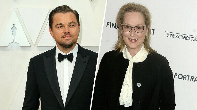 Haben beide bei der Netflix-Komödie "Don't Look Up" angeheuert: Leonardo DiCaprio und Meryl Streep.