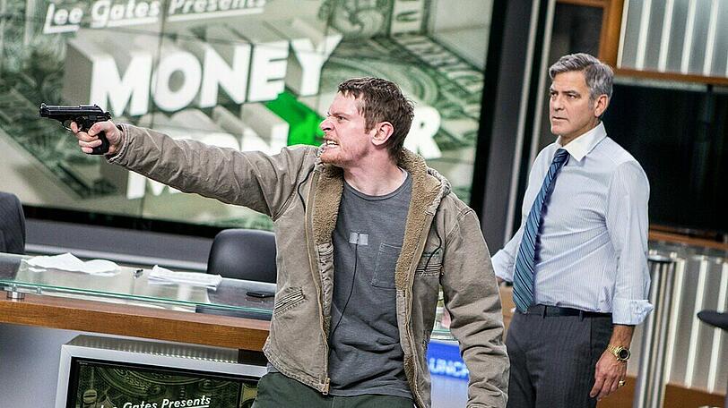 "Money Monster": Kyle Budwell (Jack O'Connell, l.) und Lee Gates (George Clooney)