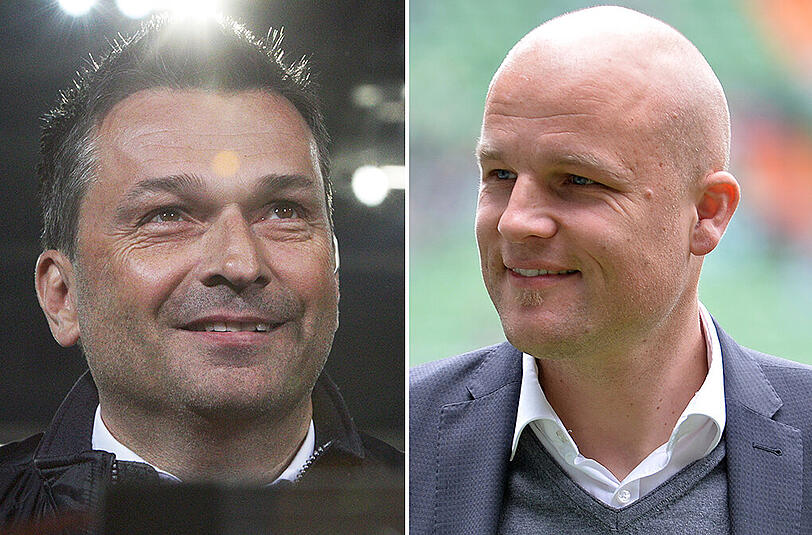 Christian Heidel (links) wird den FSV Mainz 05 im Sommer nach 24 Jahren verlassen und als Sportvorstand zum FC Schalke 04 wechseln. Wunschkandidat Rouven Schröder (rechts) kommt von Werder Bremen.
