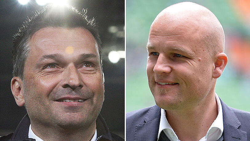 Christian Heidel (links) wird den FSV Mainz 05 im Sommer nach 24 Jahren verlassen und als Sportvorstand zum FC Schalke 04 wechseln. Wunschkandidat Rouven Schröder (rechts) kommt von Werder Bremen. Christian Heidel (links) wird den FSV Mainz 05 im Sommer nach 24 Jahren verlassen und als Sportvorstand zum FC Schalke 04 wechseln. Wunschkandidat Rouven Schröder (rechts) kommt von Werder Bremen.