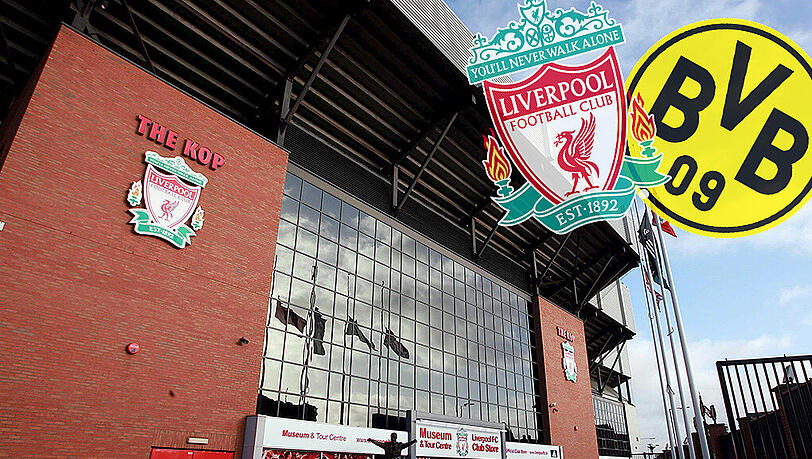 An der legendären Anfield Road findet das Rückspiel im Viertelfinale zwischen dem FC Liverpool und Borussia Dortmund statt. An der legendären Anfield Road findet das Rückspiel im Viertelfinale zwischen dem FC Liverpool und Borussia Dortmund statt.