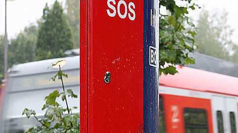 Notrufsäule am Sollner S-Bahnhof