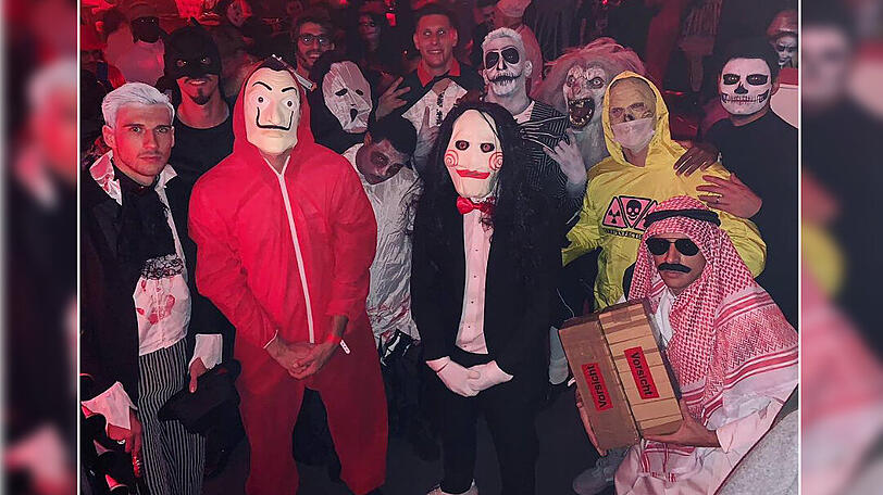 Hatten Spaß an Halloween: Die Spieler des FC Bayern München.