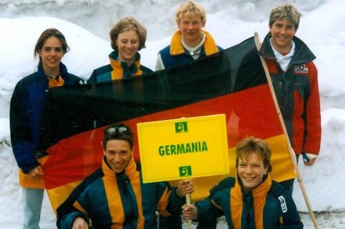 Schon damals für Deutschland: Die Teenager Felix Neureuther (unten links) und Maria Riesch (unten rechts).
