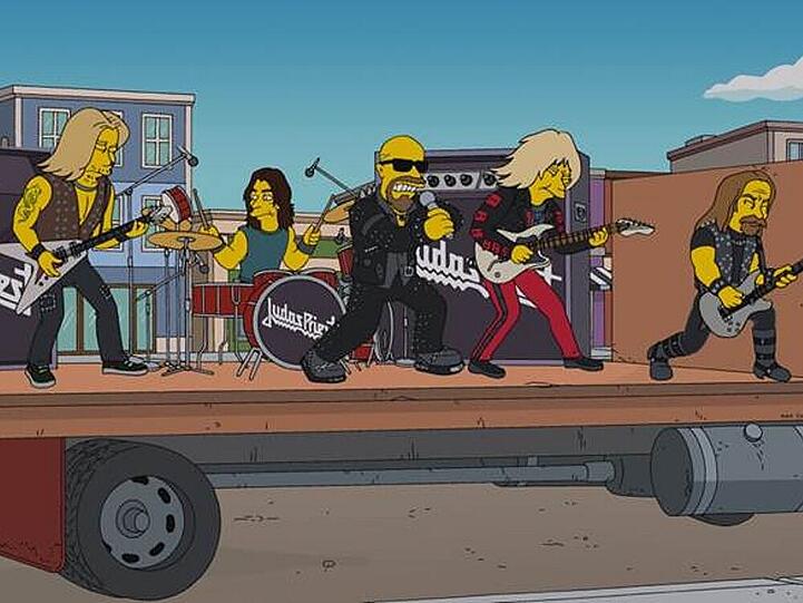 Ganz in gelb: Rob Halford und seine Kollegen