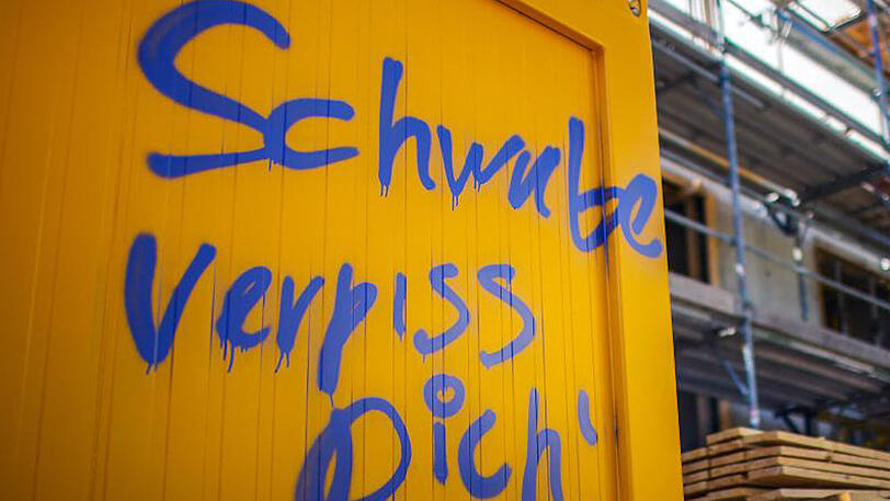 "Schwabe verpiss Dich" - Schmierereien gegen Schwaben im Berliner Bezirk Prenzlauer Berg.