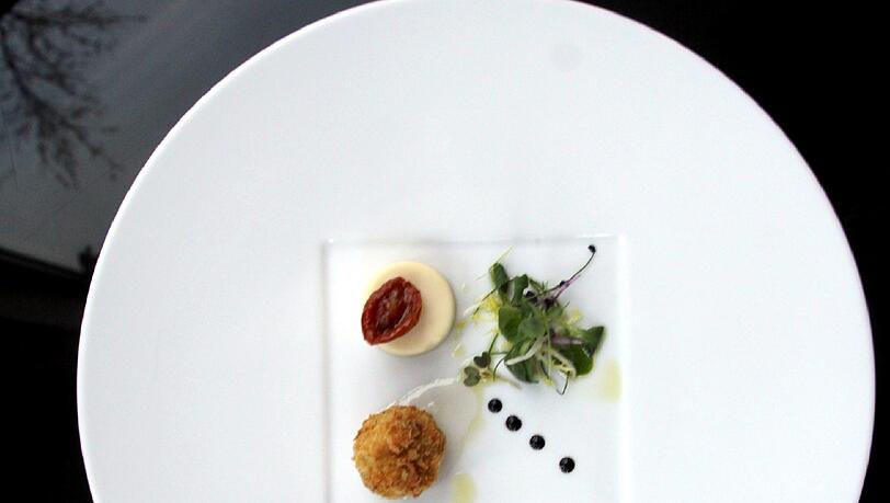 Parmesan Fonduta, Arancino. Parmesan Fonduta, Arancino.