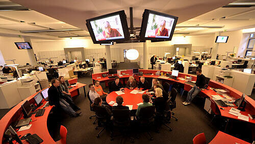 Blick in den Newsroom der Abendzeitung.