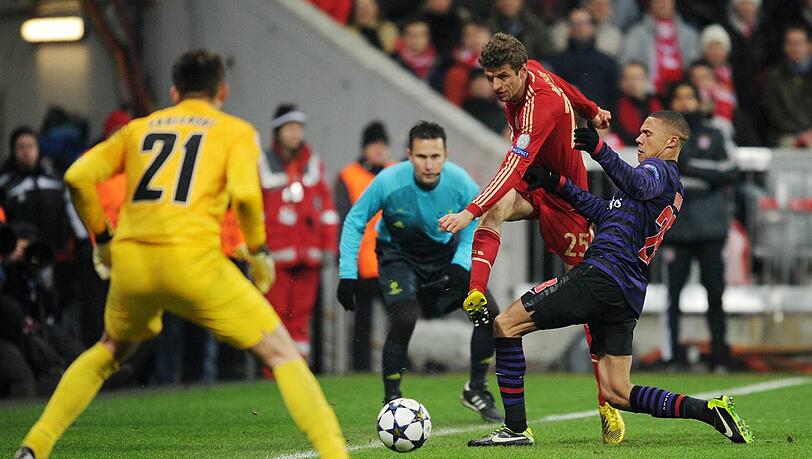 Thomas Müller blieb beim 0:2 des FC Bayern gegen den FC Arsenal glücklos. Thomas Müller blieb beim 0:2 des FC Bayern gegen den FC Arsenal glücklos.