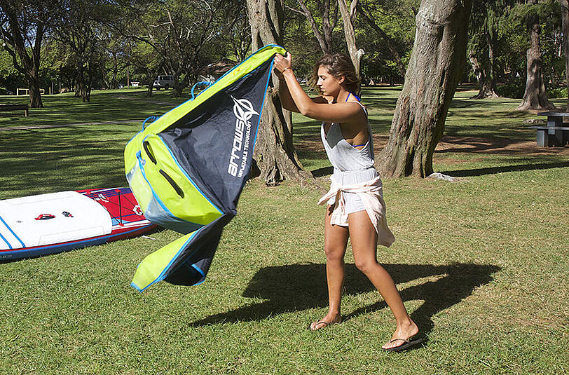 Das mit der Unterstützung der Firma Arrows Inflatable Technology entwickelte "iRIG One" wurde den ispo-Besuchern im Water Sports Village gezeigt.