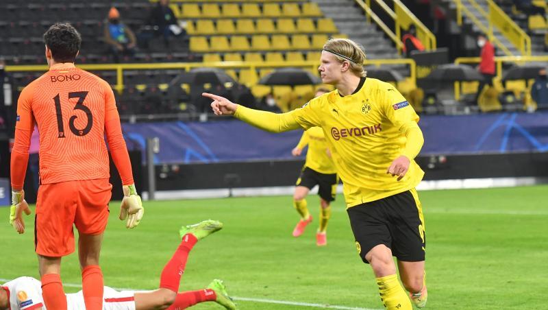 Erling Haaland (r) war Dortmunds Erfolgsgarant beim BVB-Weiterkommen gegen Sevilla.