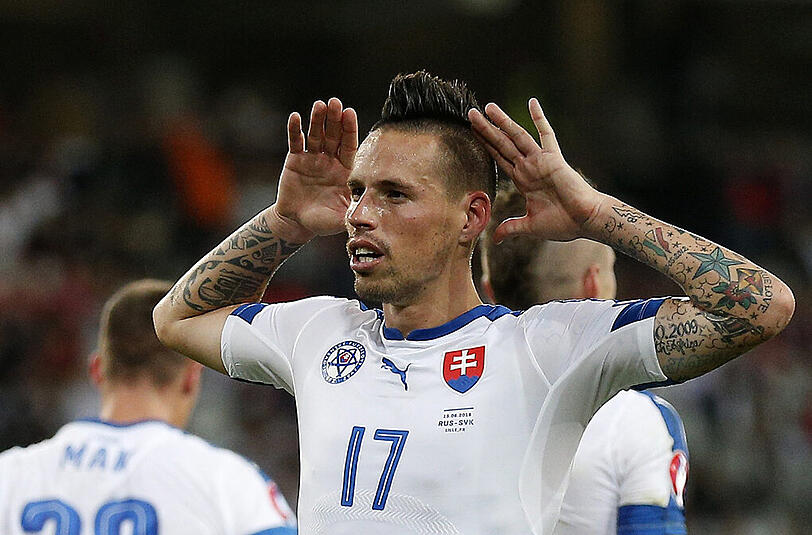 Marek Hamsik ist der Superstar im Team der Slowakei, das am Sonntag im EM-Achtelfinale auf Deutschland trifft.