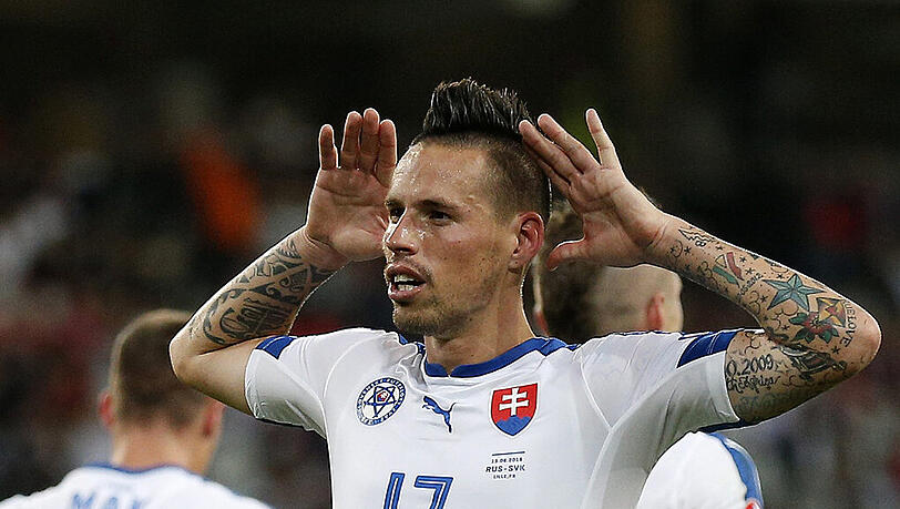 Marek Hamsik ist der Superstar im Team der Slowakei, das am Sonntag im EM-Achtelfinale auf Deutschland trifft. Marek Hamsik ist der Superstar im Team der Slowakei, das am Sonntag im EM-Achtelfinale auf Deutschland trifft.