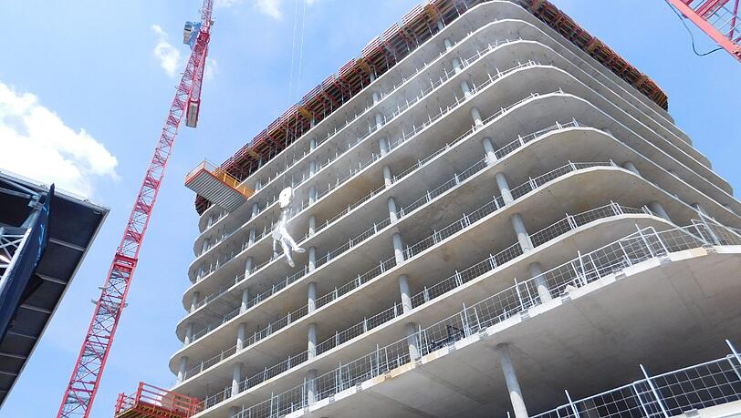Baustellen-Ansicht: So sieht der Rohbau heute aus. Am Donnerstag wurde offiziell der Grundstein gelegt. Baustellen-Ansicht: So sieht der Rohbau heute aus. Am Donnerstag wurde offiziell der Grundstein gelegt.