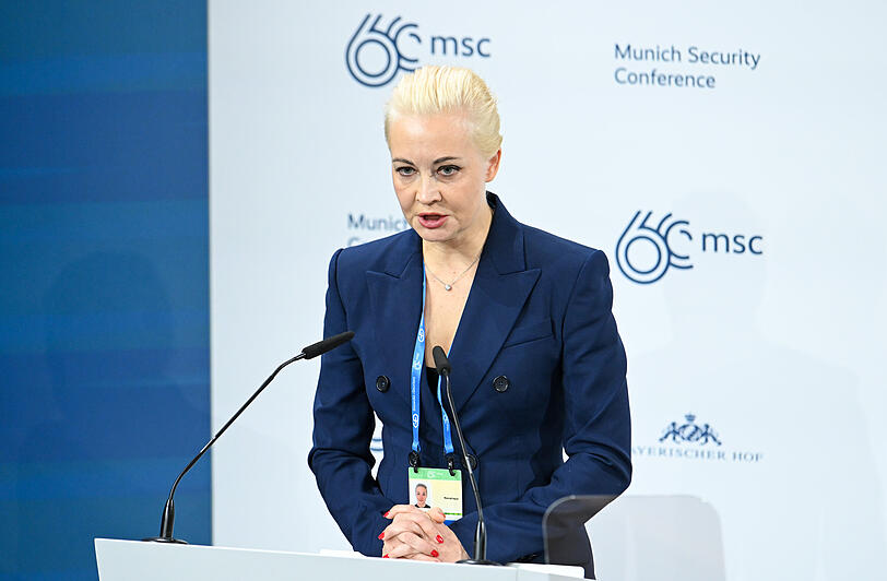 Julia Nawalnaja bei der M&uuml;nchner Sicherheitskonferenz 2024.