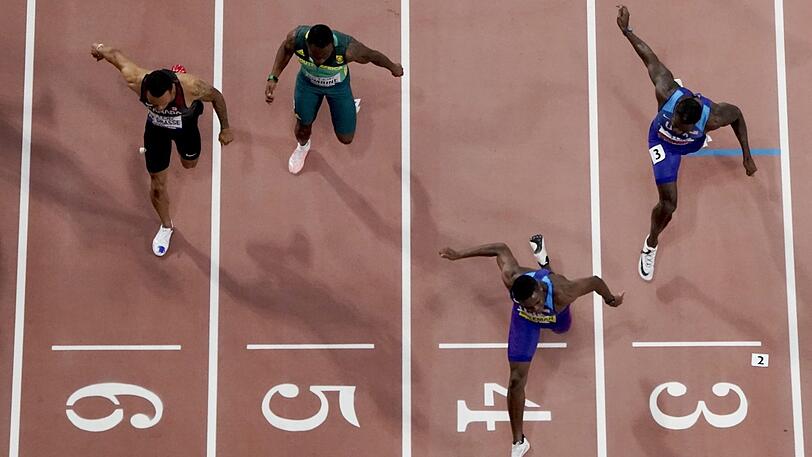 Endspurt im 100 m-Sprint.