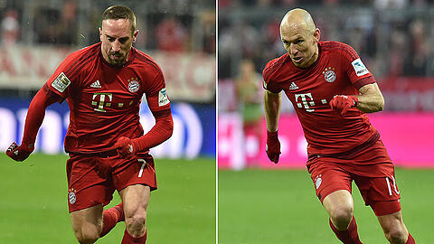 Wollen beim FC Bayern bleiben: Franck Ribéry und Arjen Robben (r.)