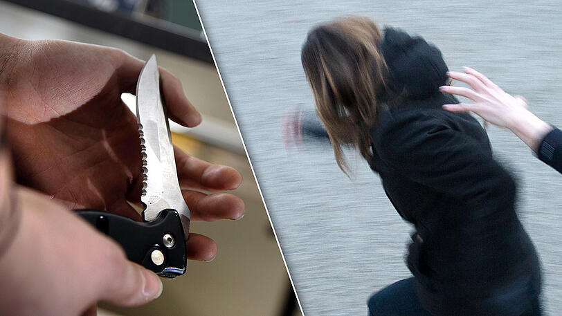 Die beiden Unbekannten bedrohten die junge Frau mit einem Messer. (Symbolbilder)