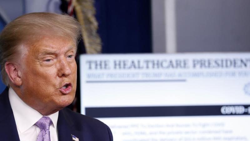 Donald Trump, Präsident der USA, spricht während einer Pressekonferenz im Weißen Haus über das Coronavirus. Donald Trump, Präsident der USA, spricht während einer Pressekonferenz im Weißen Haus über das Coronavirus.