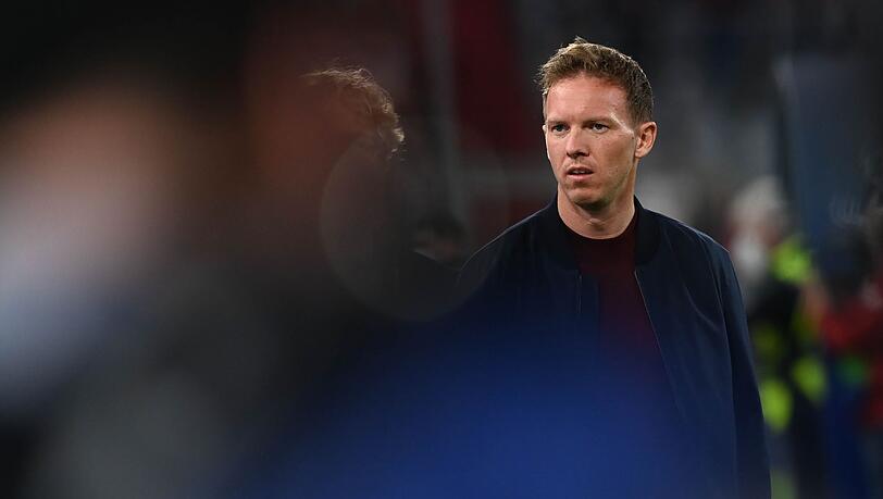Trainer Julian Nagelsmann von München vor einem Spiel im Stadion.