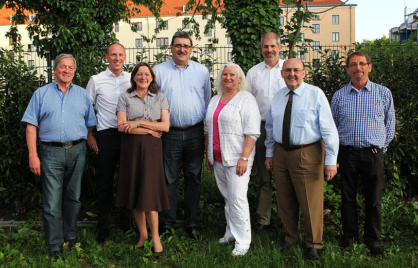 Der Vereinsvorstand: v.l.n.r.: Josef Kirchmeier, Andreas Bauer, Angelika Wehres, Peter Hausmann, Margit Meier, Peter Gloël, Lenz Pfäffl und Lothar Schmidt.