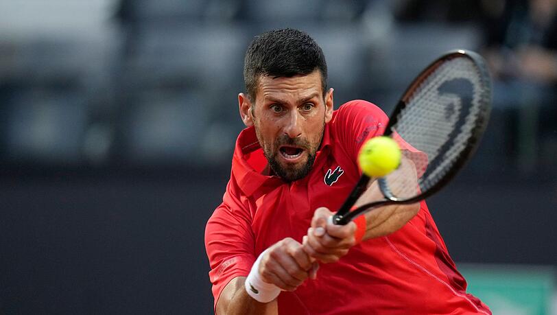 Novak Djokovic während seines Spiels gegen Corentin Moutet.