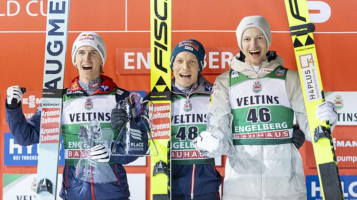 Podium ohne Deutsche: Die Österreicher Hörl und Tschofenig glänzen im Weltcup.