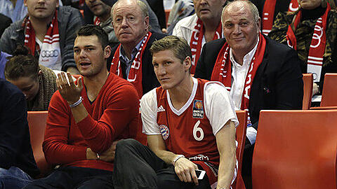 Martin Kaymer, Bastian Schweinsteiger und Uli Hoeneß.