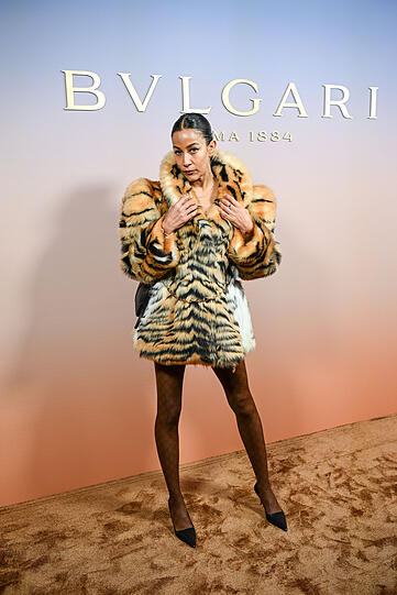 Rabea Schif von Kopf bis Fu&szlig; im Tiger-Style.