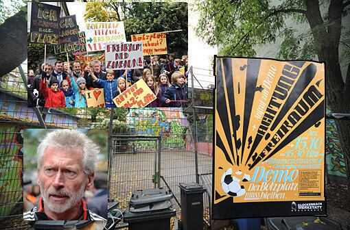 Demo, Plakate und Paul Breitner: Der Protest der Kinder und Eltern der Glockenbachwerkstatt zeigt Wirkung. ihrBolzplatz bleibt.