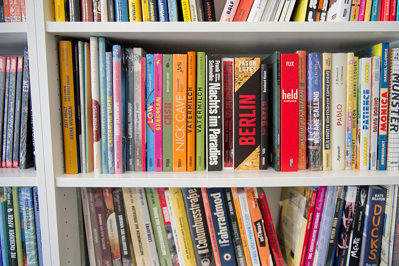 Allerlei Comics und Graphic Novels im "Splendid Comics" am Marienplatz.